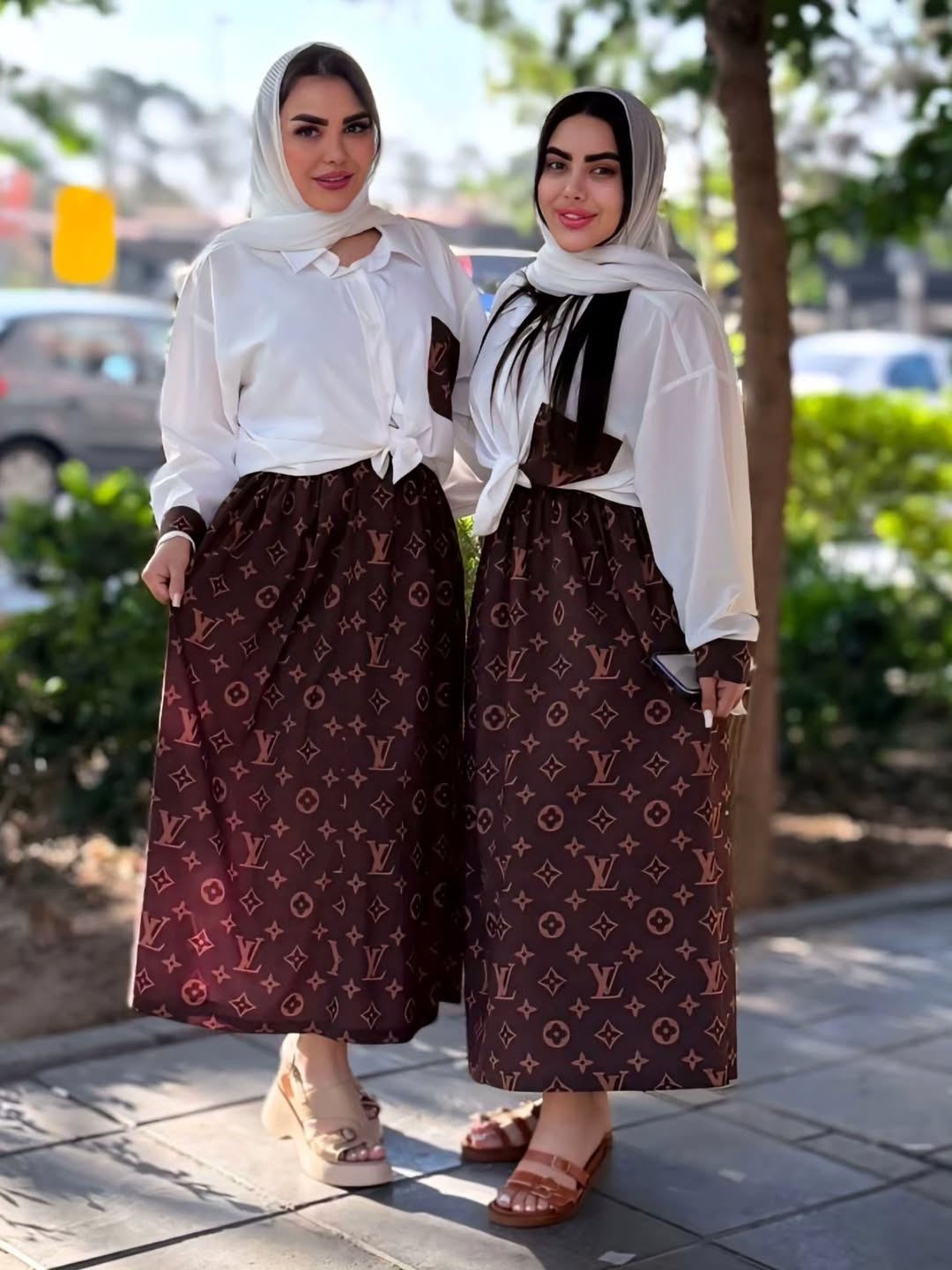 ست سه تیکه شومیز ساتن و دامن میکرو با کمربند سایز فری